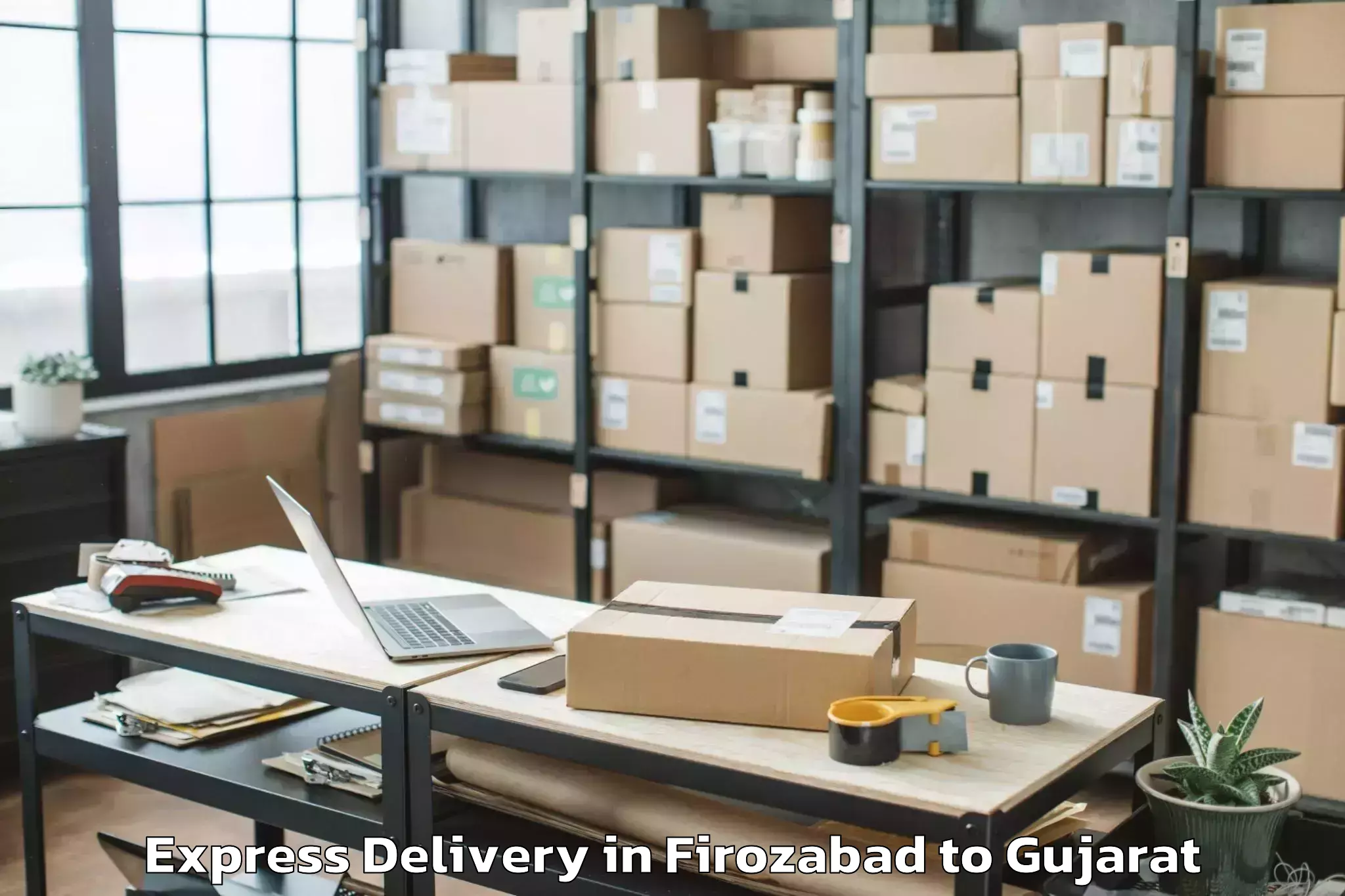 Reliable Firozabad to Delvada Express Delivery